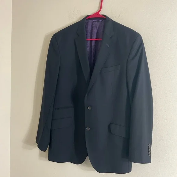 Ted Baker London Endurance Blazer Wool Signature Purple Paisley Lining Size 42R - Picture 2 of 12